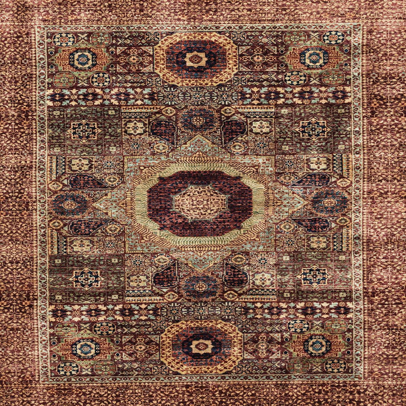 Tapis abstrait 100% lavable à la machine 2364 ABS2364, Carré 7 pi