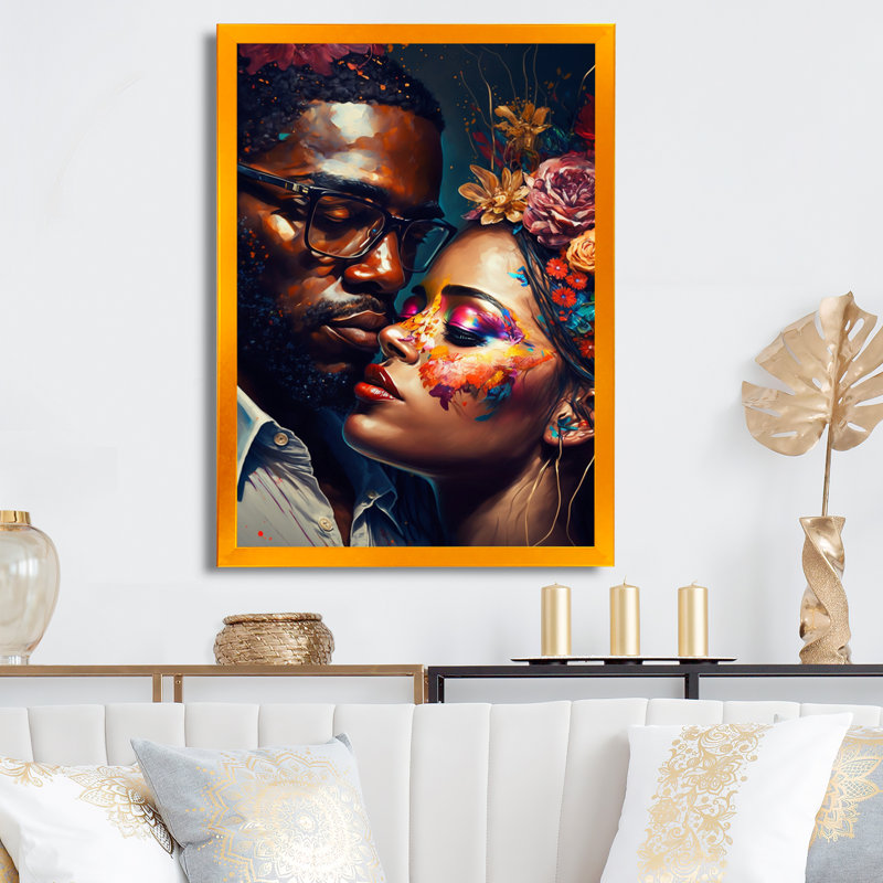 - Art mural traditionnel sur toile, H 32 po x l 24 po x P 1 po, Impression dorée sur toile encadrée