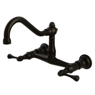 Kingston Brass Vintage Two-Handle 2-Hole Wall Mount Bathroom Faucet