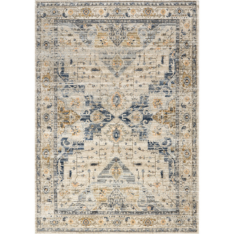 Martha Medallion Indoor/Outdoor Area Rug, Rectangle 6'7" x 9'