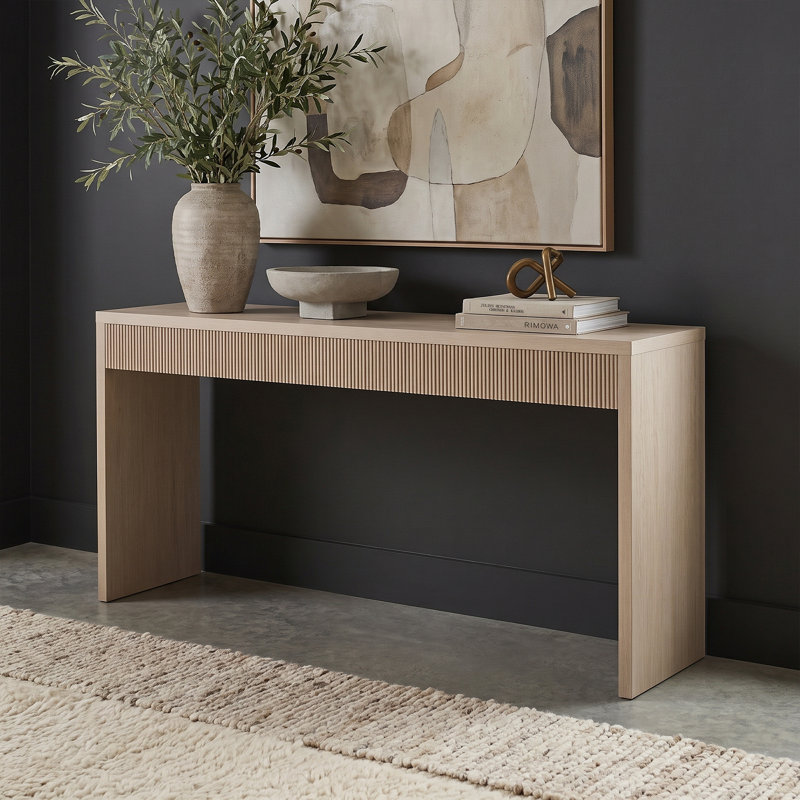 Console Lawrence, H 29,5 po x l 64 po x P 15 po, Aulne blanc
