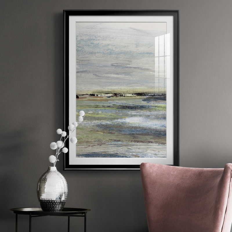 Wetlands I - peinture encadrée, H 30,5 po x l 42,5 po x P 1,5 po, Noir
