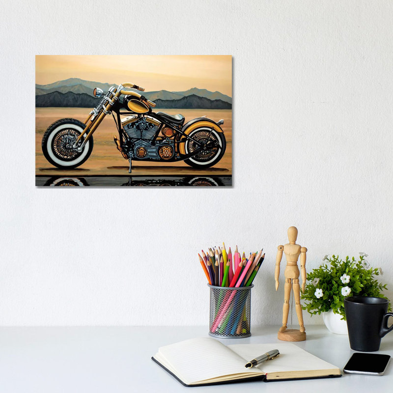 Harley Davidson by Paul Meijering - Wrapped Canvas Gallery-Wrapped Canvas Giclée, 20.32cm H x 30.48cm W
