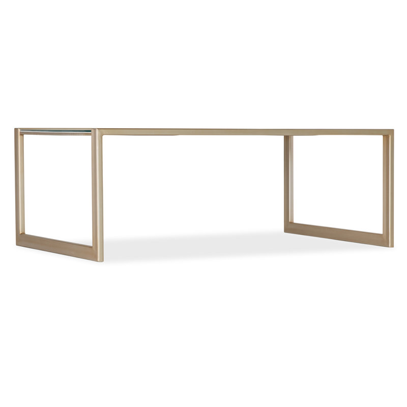 Gold and Glass Transitional Cocktail Table