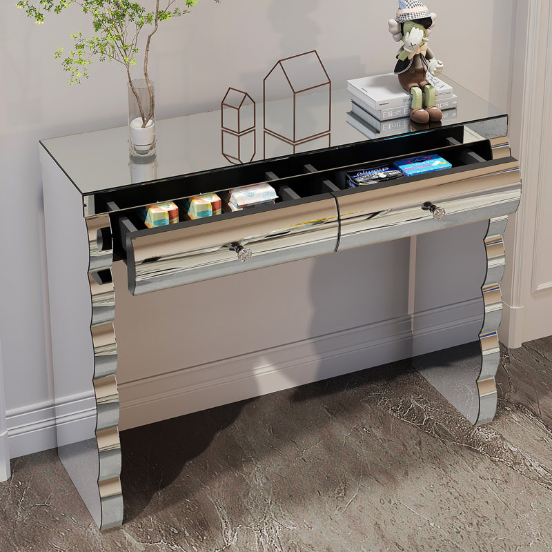 Mirror Console Table with 2 drawers