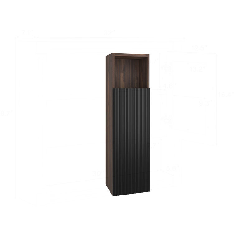 Armoire de salle de bain chic avec textures élégantes et rangement intelligent
