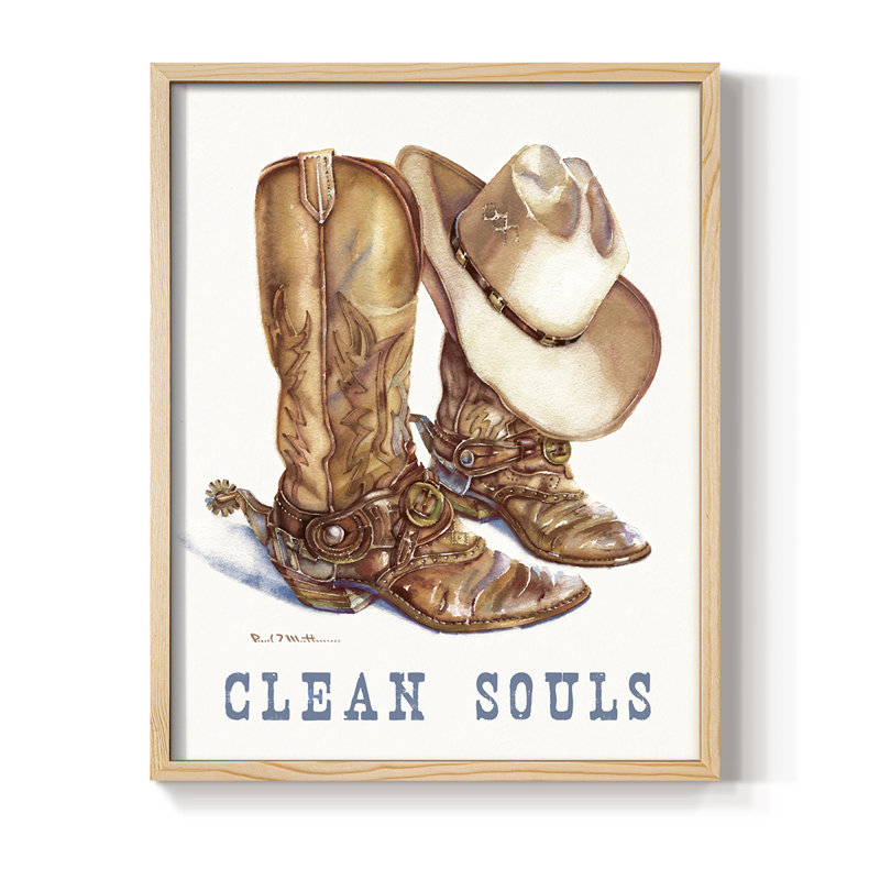 «Clean Souls», reproduction encadrée - bois massif, Naturel, H 11 po x l 9 po