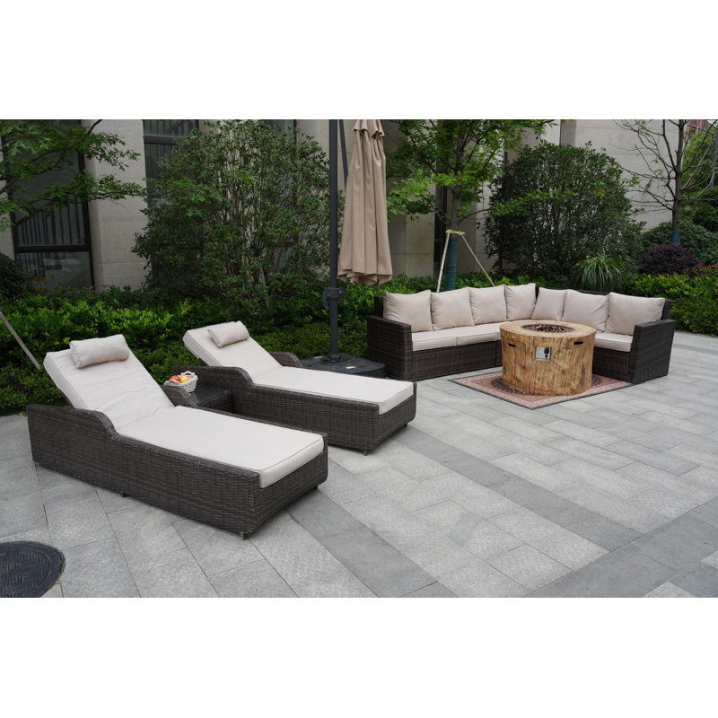 Almanza 8 - Person Patio Conversation Set with Cushions