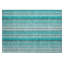 2' X 3' Teal and Grey Striped Washable Non Skid Indoor Outdoor Area Rug