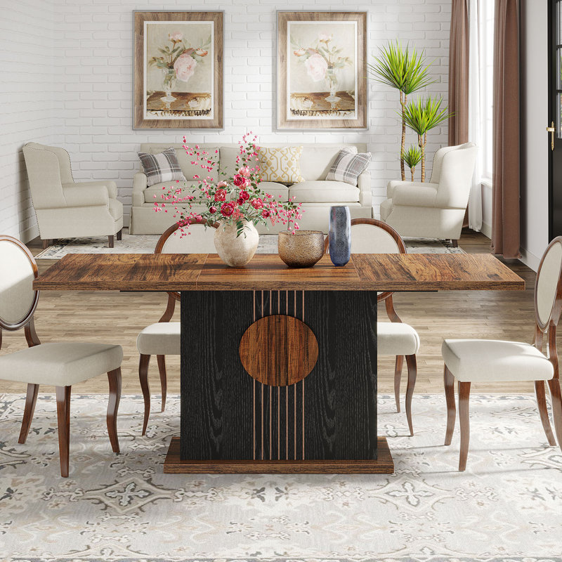 Courtany Dining Table, Black/Brown