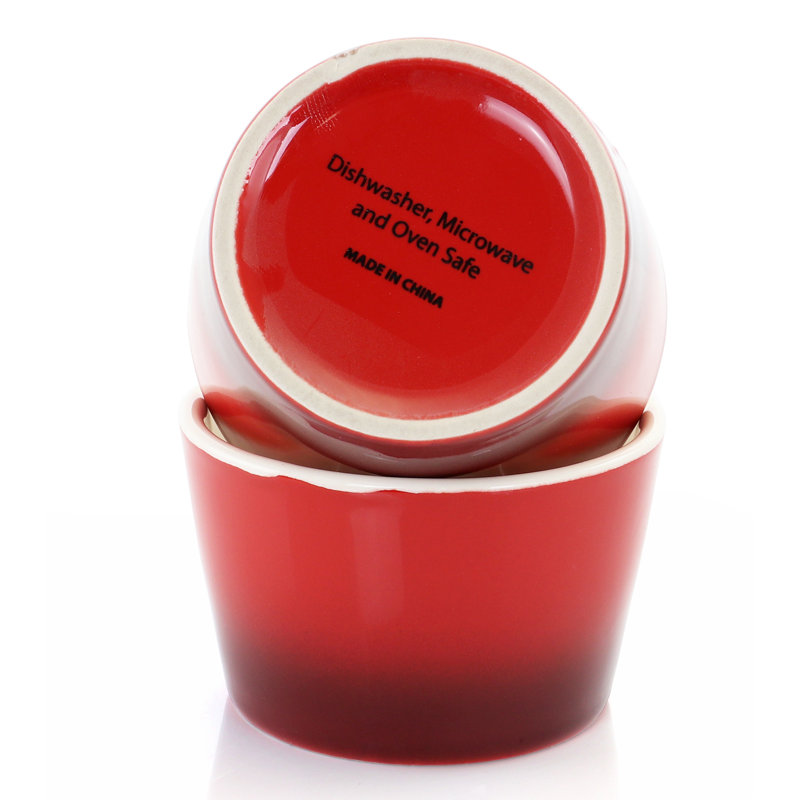 Red Stoneware 8 oz Ramekin Dish Set of 2