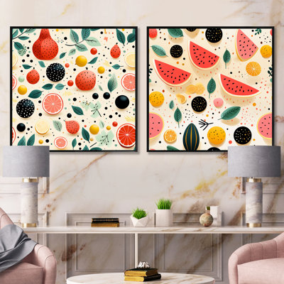 Rockland - Ensemble de 2 collages abstraits carrés