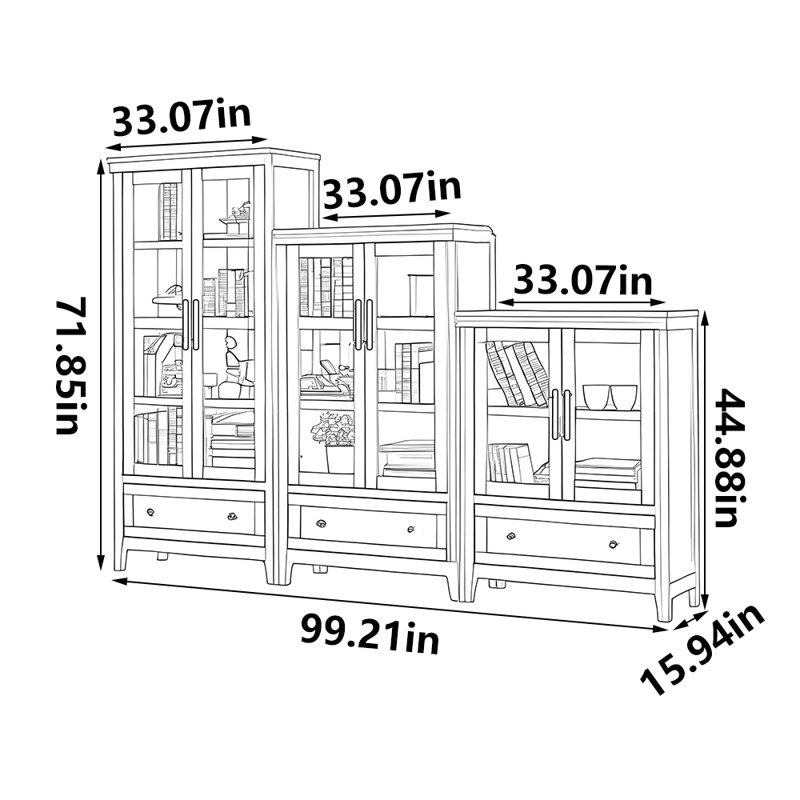 Bibliothèque à meubles de style français