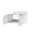 Meuble-lavabo blanc lustré 36 po X P 22 po D, avec plateau en marbre de Carrare