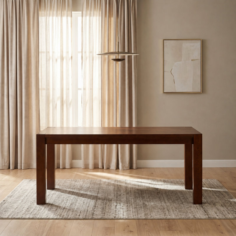 NTC Block 71 Inch Modern Farmhouse Dining Table, Rectangular Dinner Table for Dining Room, Living Room Furniture, Effortless Assembly