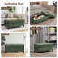 Banc multi-fonctionnel pour repose-pieds avec couvercle rabattable en bois et coussin-444982433