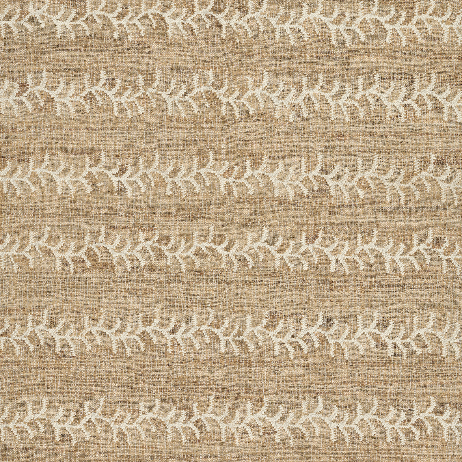 Adoria Vine Stripe Jute and Wool Hand Woven Ivory Area Rug, Runner 2'3" x 8'