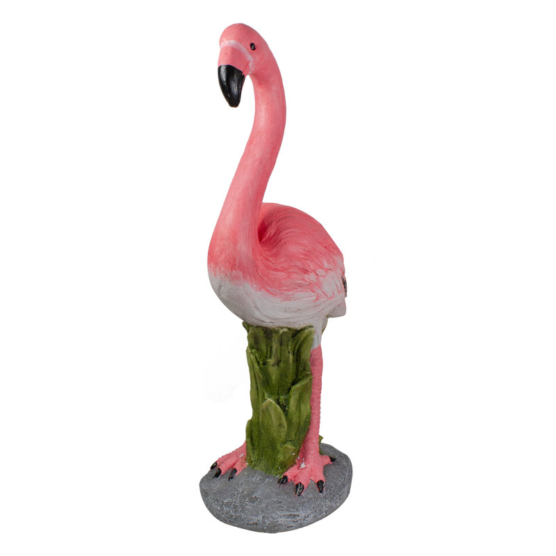 Statue de jardin d'extérieur rose 25,5 po
