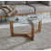 Walker Triangular Glass Top Wood Frame Coffee Table