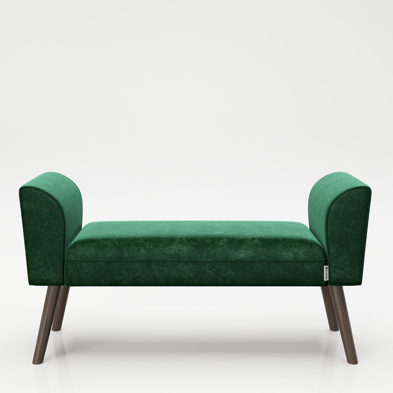 Tiffany Polyester Upholstered Bench, Green