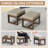 5-Person Patio Sofa Seating Group Cedar Wood Frame Brown Wicker with Cushion, Ottomans-108734363