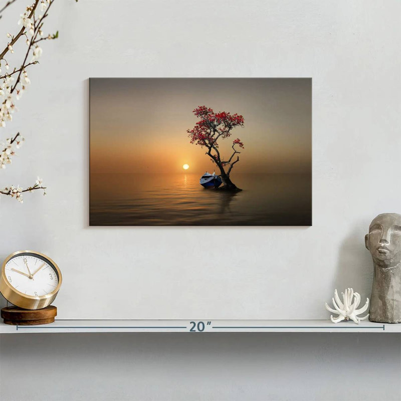 Mehar Tree Moored Boat, 8" H x 12" W