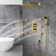 Trialo Solid Brass Color Changing LED Rain Shower Head with Adjustable Jets
