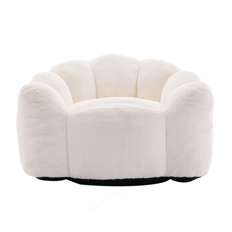 Lotus Type Compression Sofa Adult Bean Bag Sofa With Pull Ring Can Be Easily Moved Without Installation Suitable For Various Environmen Such As Living Room, Bedroom, Etc. Relax And Enjoy Life,White