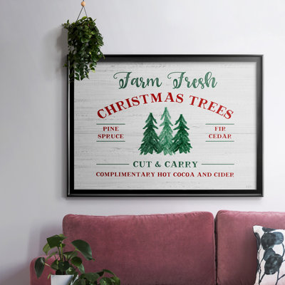 Farm Fresh Christmas Trees, reproduction d'art sur toile encadrée