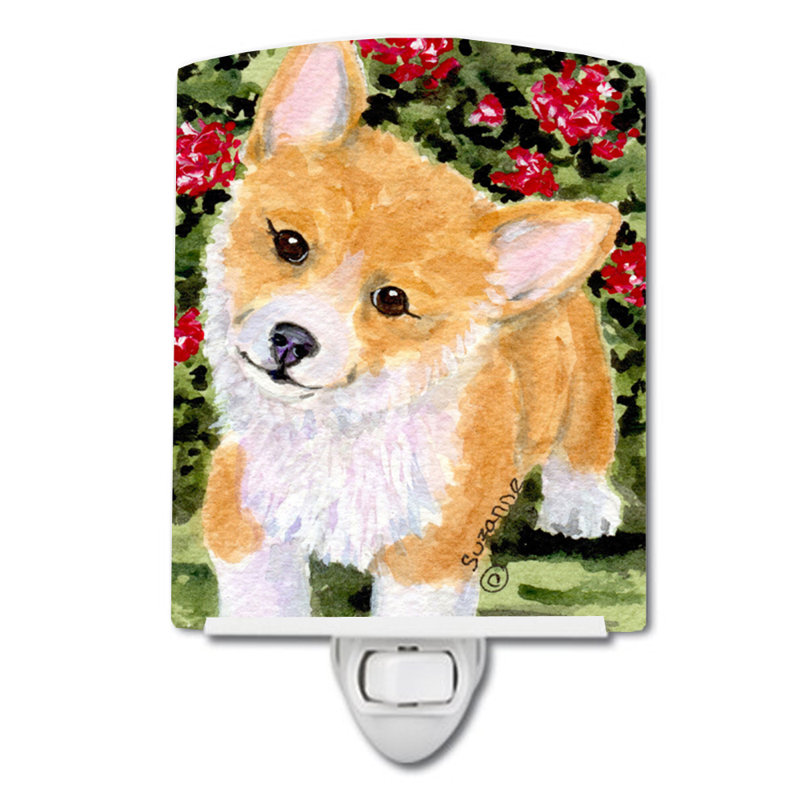 Éclairage de nuit en céramique corgi