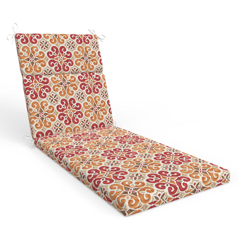 Coussin de chaise longue à dossier divisé intérieur / extérieur Alcott Hill® Tile