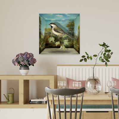Contemporary Art Vintage Abstract Bird Animal Forest Art