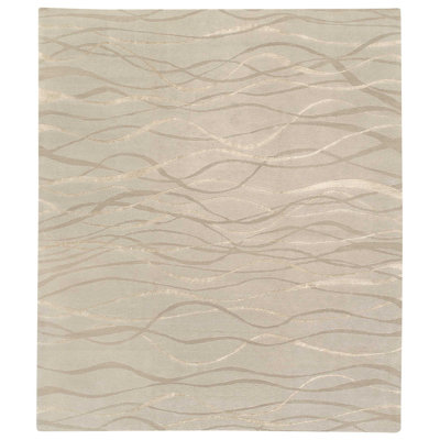 Ripple Abstract Area Rug in Taupe