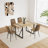 55" Dining Table Modern Rustic Industrial Rectangular MDF Wood Colour For 4-6 Person, With 1.5" Thick Engineered Wood Table Top And Black Metal Legs