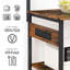 Rustic Brown And Black, 6-Tier Large Baker's Rack Microwave Rack With Sockets And 4 Hooks