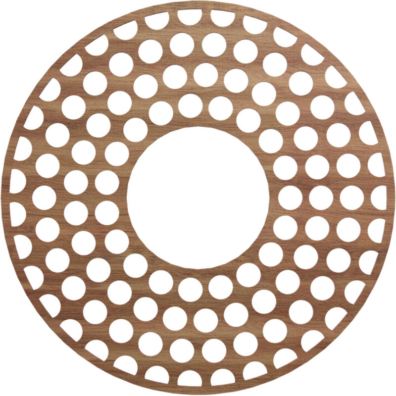 Médaillon de plafond en bois Fink, H 32 po x l 32 po x P 0,38 po, Noyer