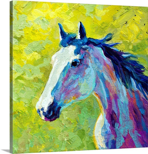«Aidrianna Mustang» par Marion Rose, reproduction d'art, H 35 po x l 35 po x P 1,5 po