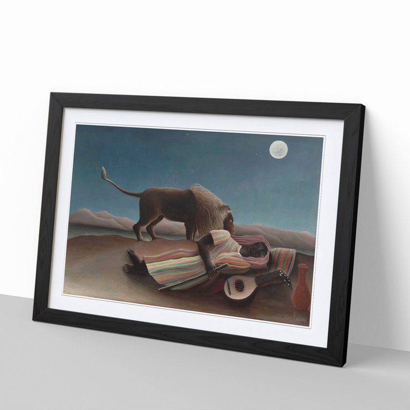 The Sleeping Gypsy by Henri Rousseau - Framed Print, 36cm H x 48cm W x 2cm D, Black Framed