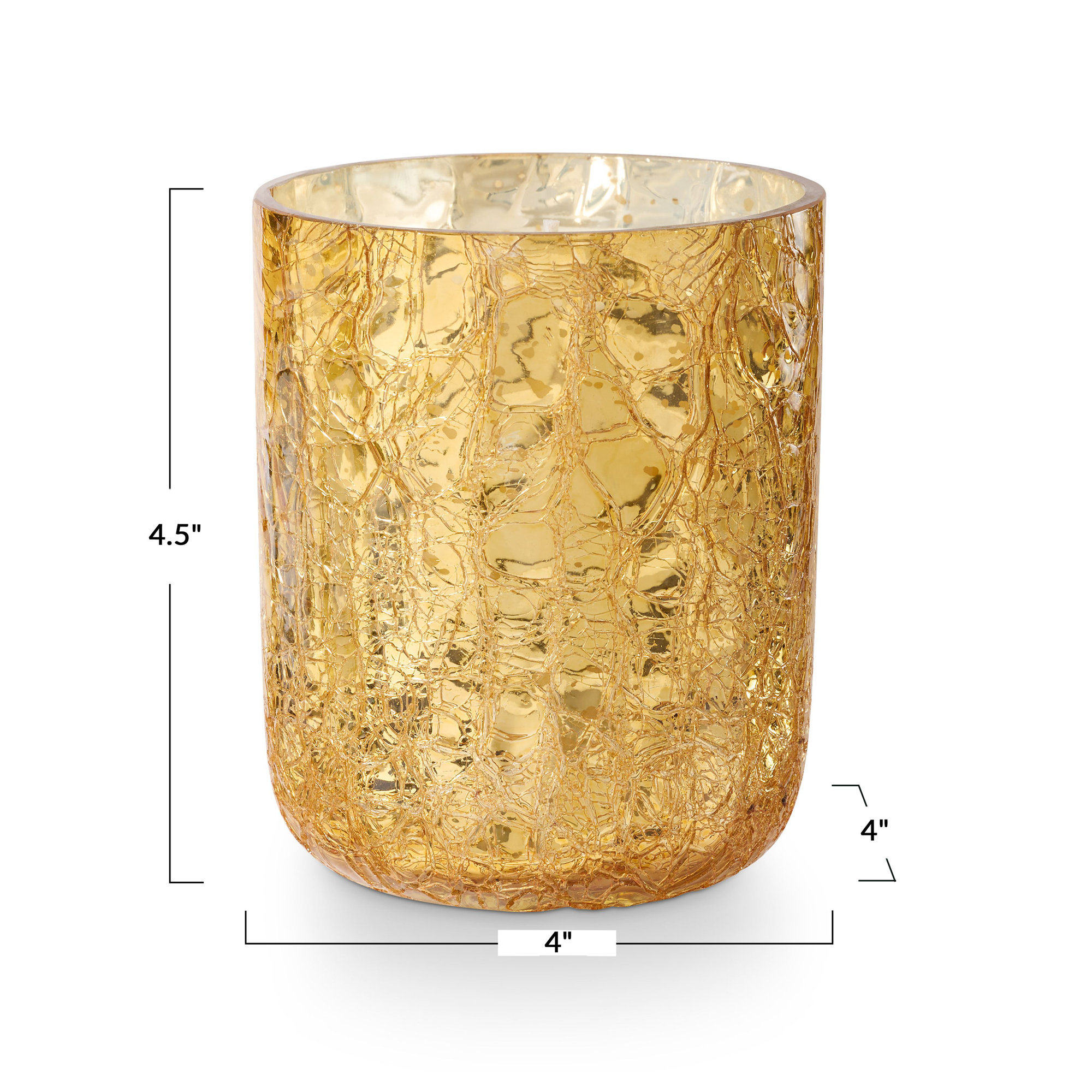 Vanity Tin Candle, Cardamom Pomander, Gold Statement Glass