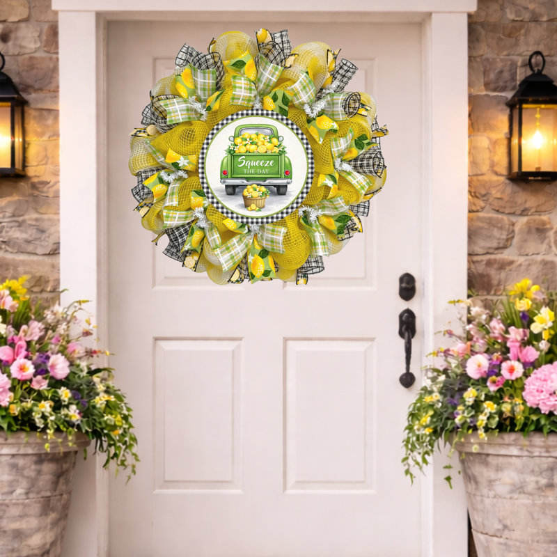 Spring Wreath With Lemons Squeeze The Day