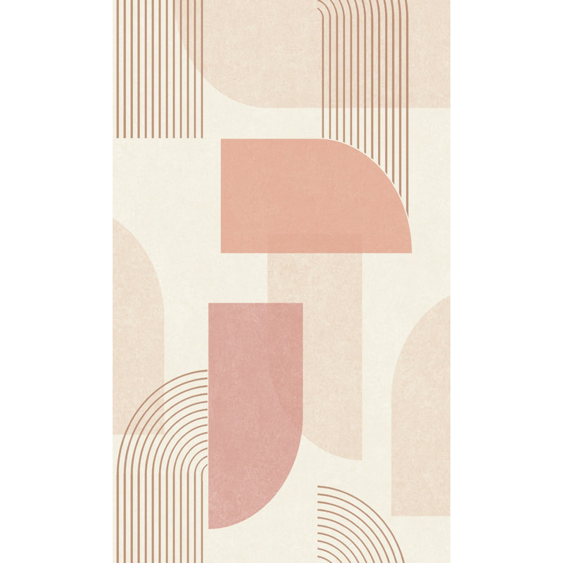 Papier peint géométrique Hurlee, Rose
