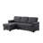 Lucca 84" Dark Gray Linen Reversible Sleeper Sectional Sofa With Storage Chaise