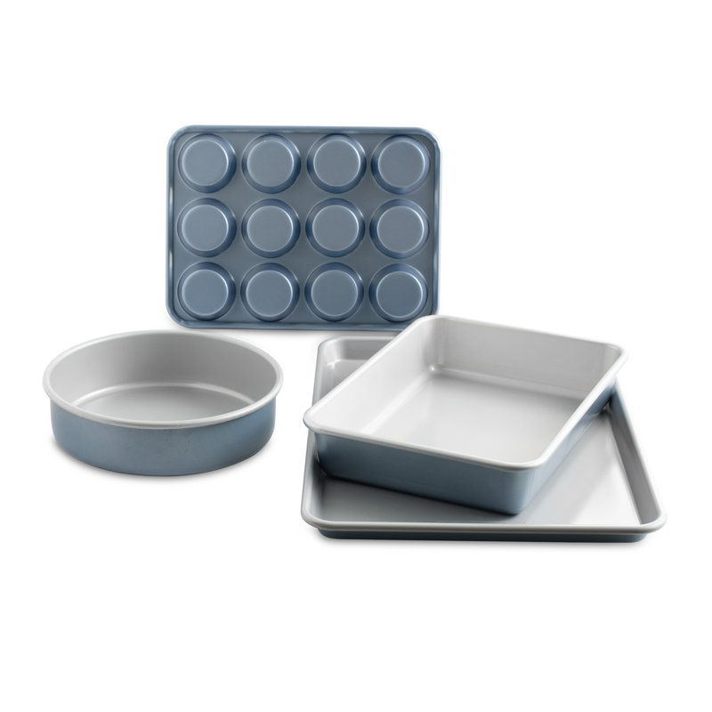 Brilliant Bakeware Essential Nonstick Baking Pan Set, Half Sheet, 9X13, Muffin, 9" Round