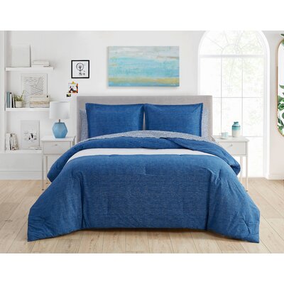 Easton Navy Standard Cotton 180 TC Reversible Comforter Set -  Poppy & Fritz, USHSA51202672