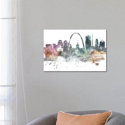 Saint Louis Pastel Skylines 1 Piece Wrapped Canvas Wall Art