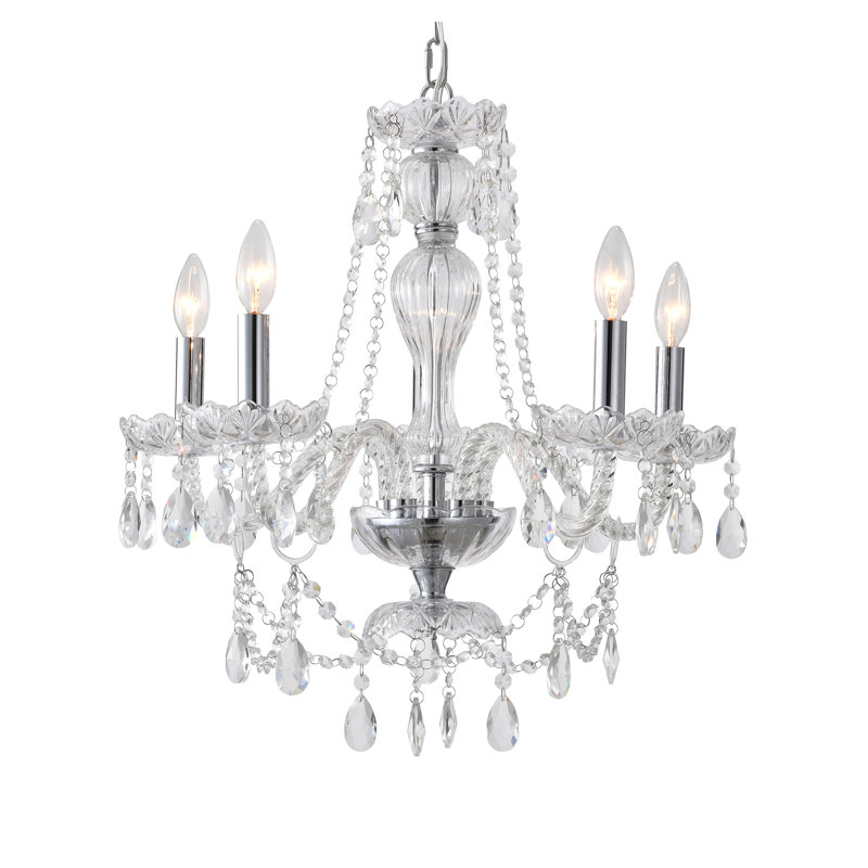Claudette 5 - Light Candelabra Crystal Chandelier