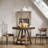 Small Round Dining Table for 2-4 People, 2-Tier Industrial Kitchen Dinner Table with Sturdy Metal Leg, 35-Inch Circle Kitchen & Dining Room Furniture, Rustic Brown