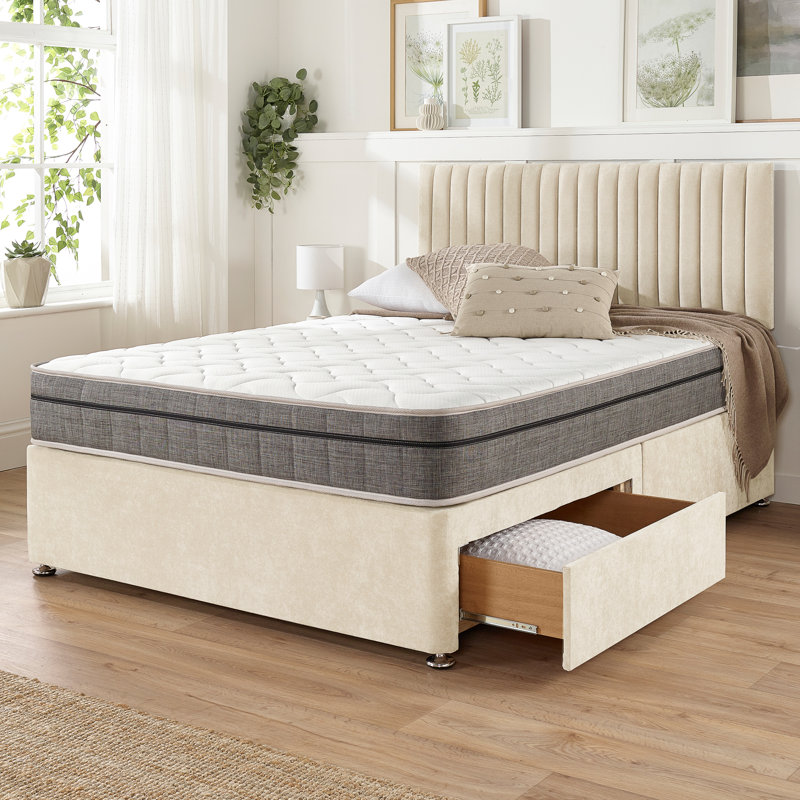 Mykenzie Bed, Cream, 2 Drawers, Double (4'6)