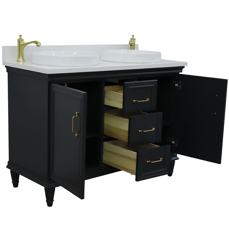 Meuble-lavabo l 49 po x P 22 po x H 48 po Kamren, Gris foncé