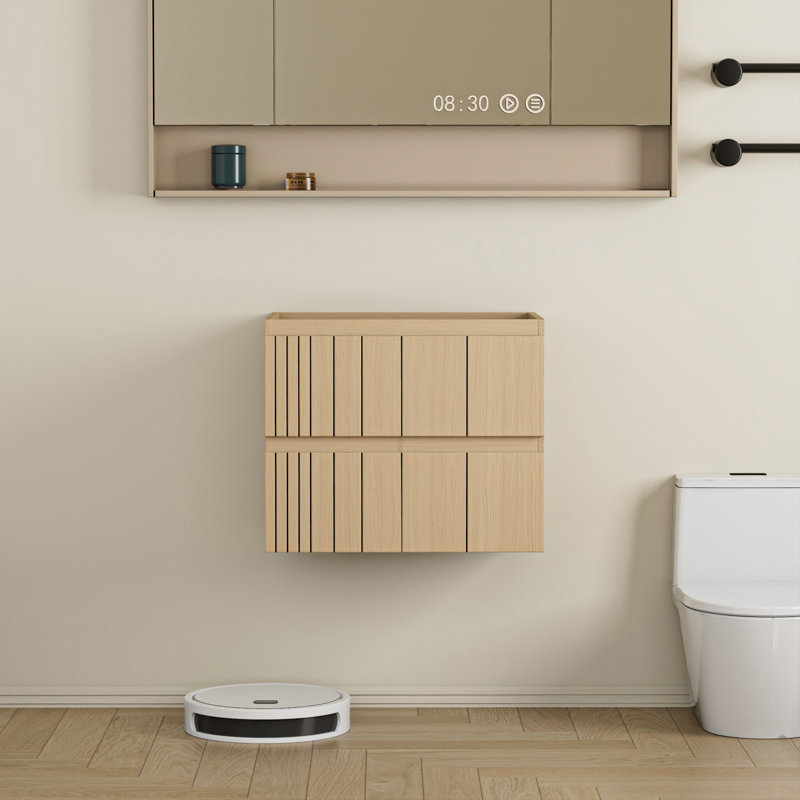 Base de meuble-lavabo mural 24 po seulement, armoire flottante Wood Tune